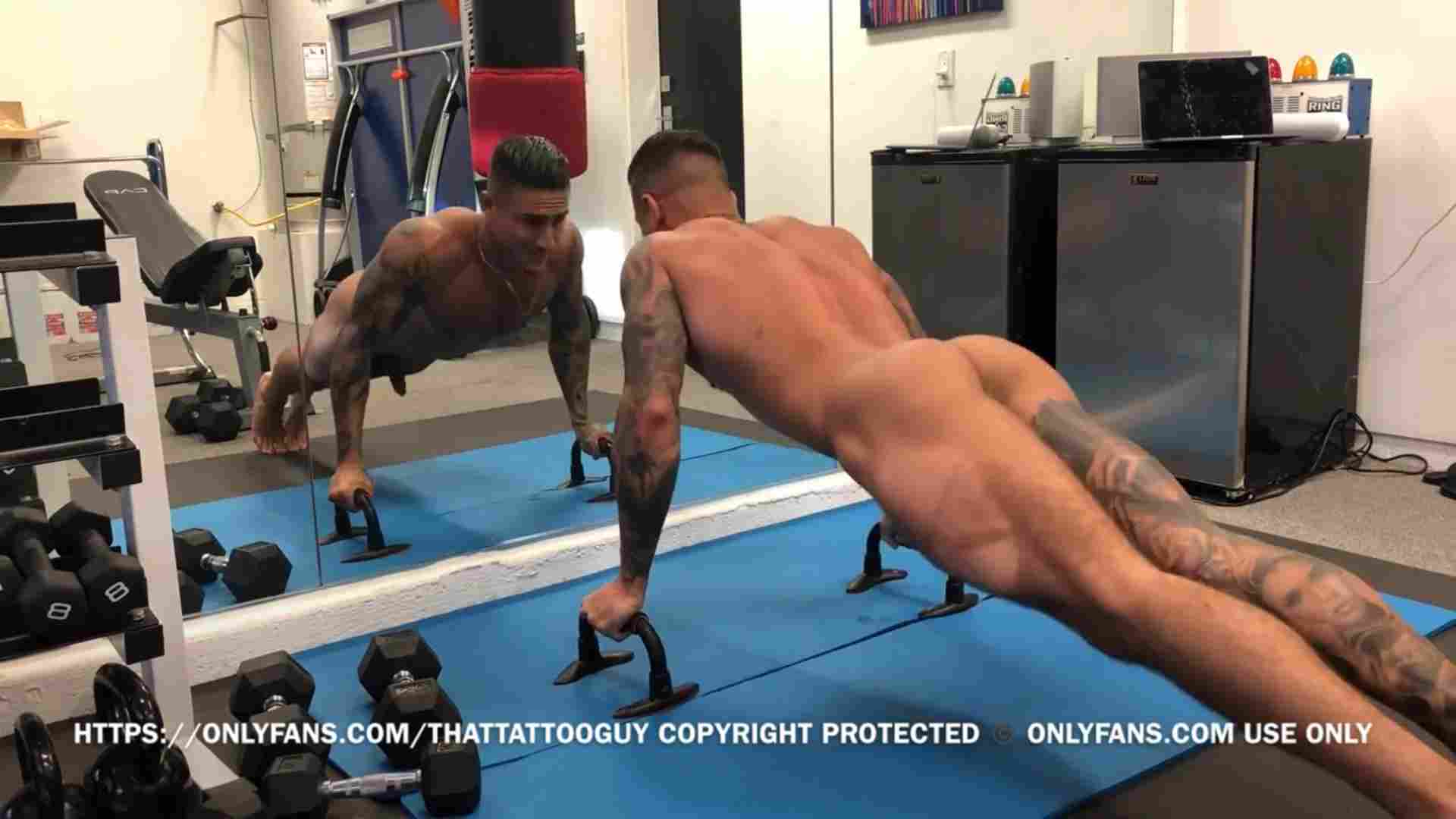 Rhys Sachett (ThatTattooGuy) Nude Workout