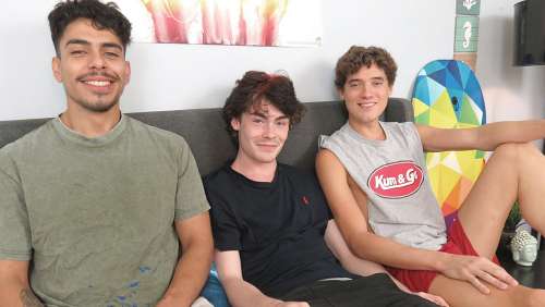BrokeStraightBoys – Threesome Boy Gets Double Cream Pie – Louis Monroe, Andy Adler & Bruce Garcia