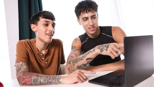 AdultTime – Dude, Technically The Chatbot Wants Us To BOTH Jerk Off! – Angel Elias & Dante Snow